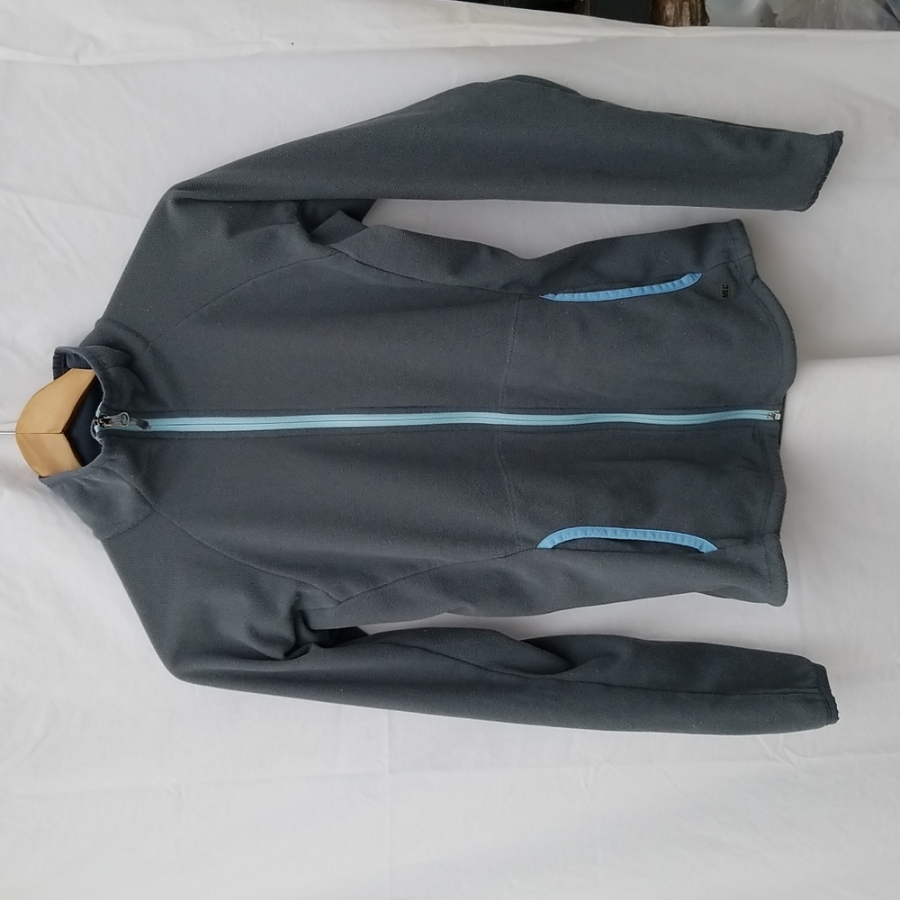 MEC jacket Coaction fleece grey With blue fleece zip up small